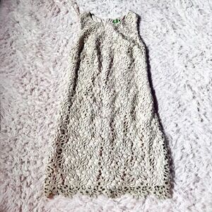 Intricate Lace Eyelet Neutral Boho Romantic Feminine Fairy Dress Womens 4 Soft